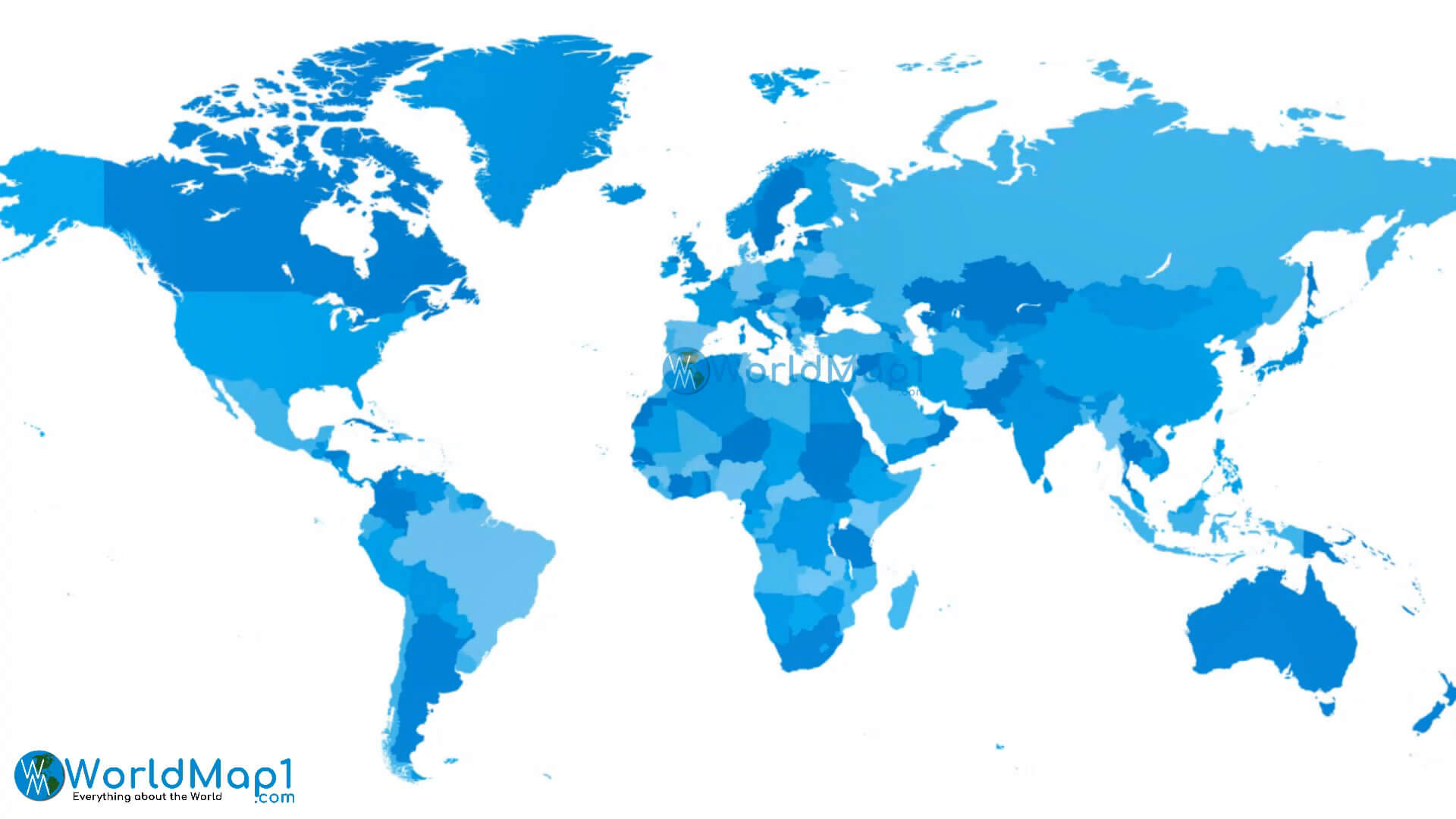 Blaue leere Weltkarte